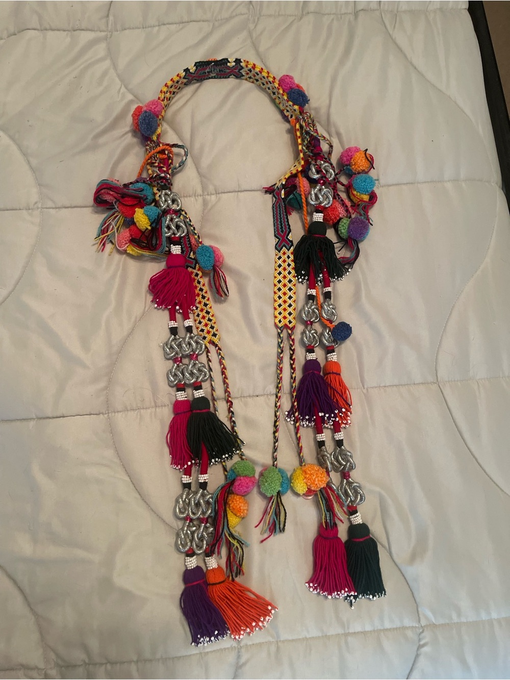 Colorful Pom-Pom & Tassel Hair Accessory - Multicolor Statementi